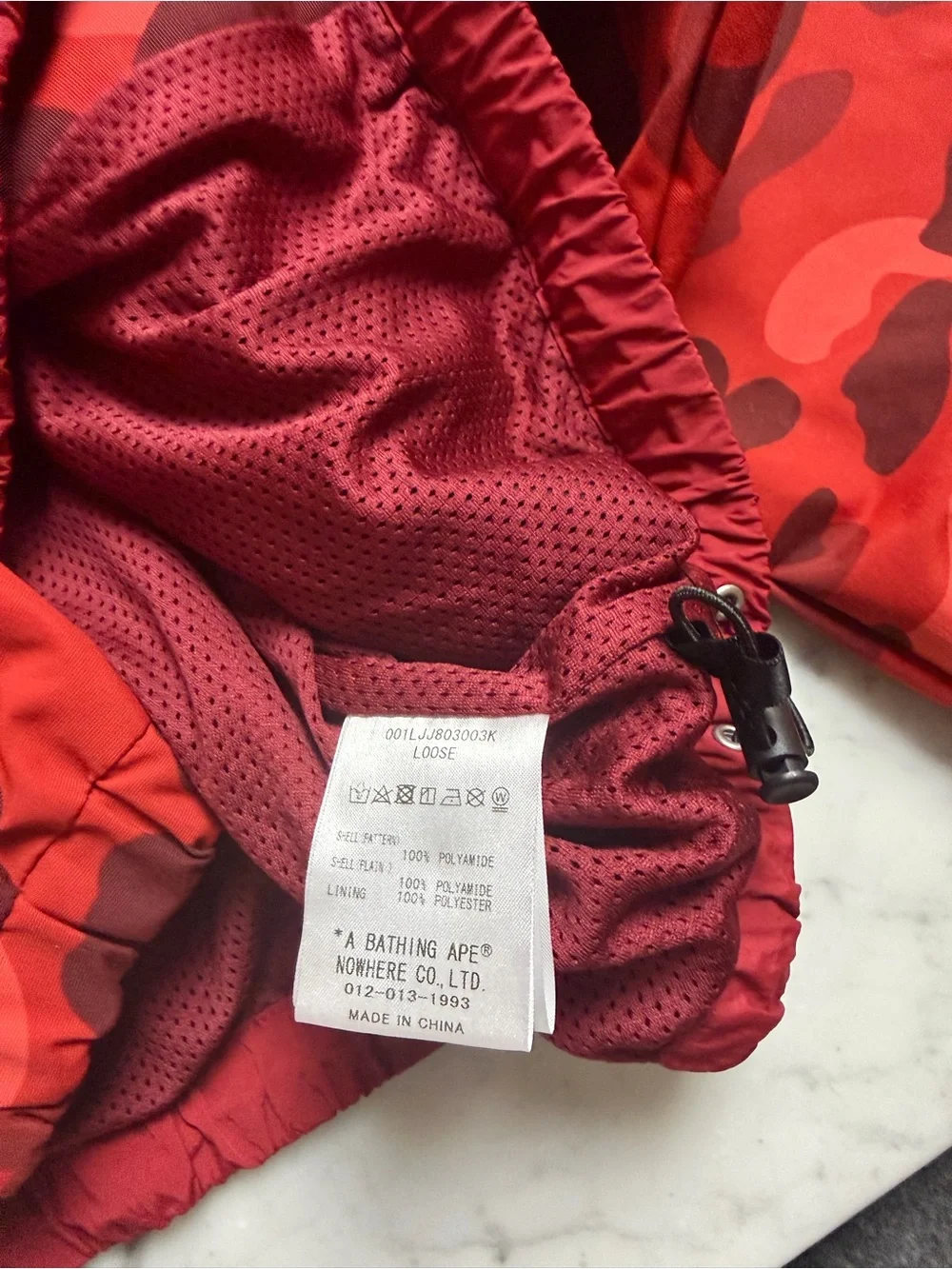 Bape Red Camo Panel Windbreaker Jacket - Men's